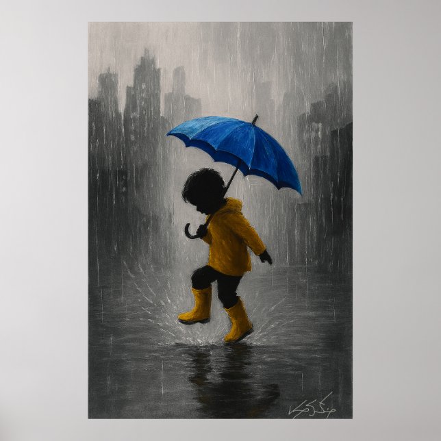 Child Dancing in the Rain Poster (Framsidan)