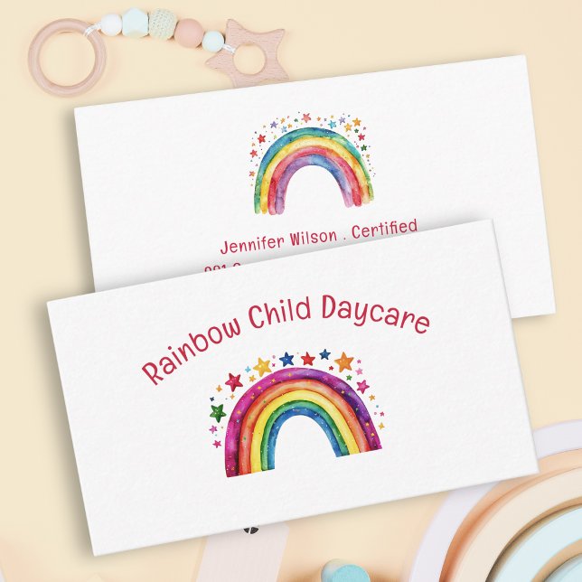 Child Daycare Childcare Service Rainbow Visitkort (Skapare uppladdad)