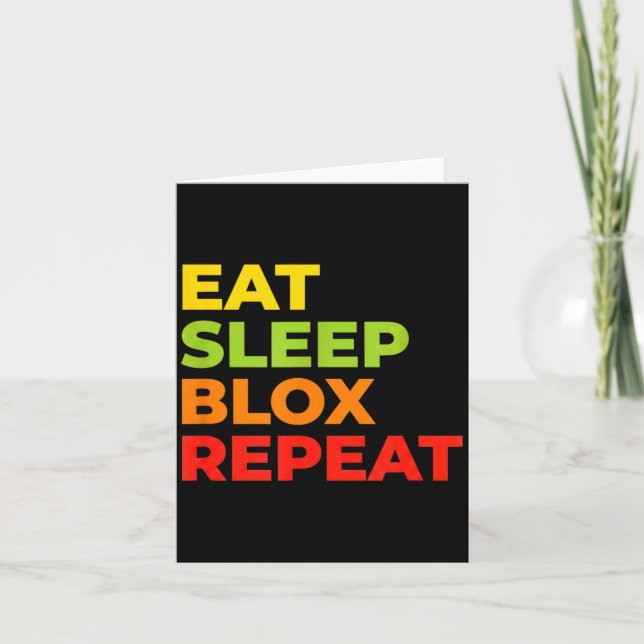 Child Eat Sleep Blox Repeat - Kids Gaming Slogan F Kort (Framsida)