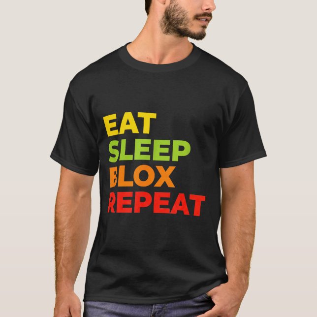 Child Eat Sleep Blox Repeat - Kids Gaming Slogan F T Shirt (Framsida)
