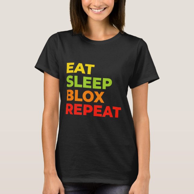 Child Eat Sleep Blox Repeat - Kids Gaming Slogan F T Shirt (Framsida)