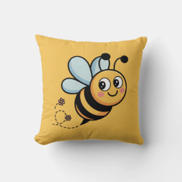 Child-Friendly Bee Mascot with Dotted Trail Kudde