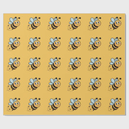 Child-Friendly Bee Mascot with Dotted Trail Presentpapper