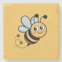 Child-Friendly Bee Mascot with Dotted Trail Stenunderlägg