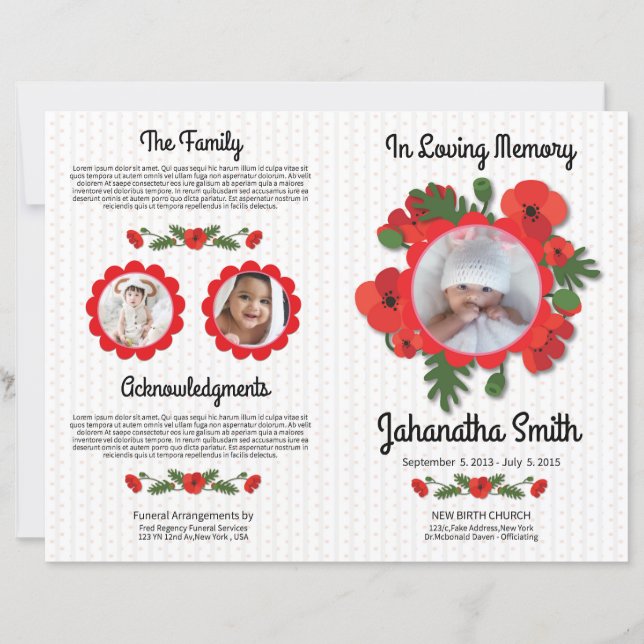 Child Funeral Program Template (Framsida)
