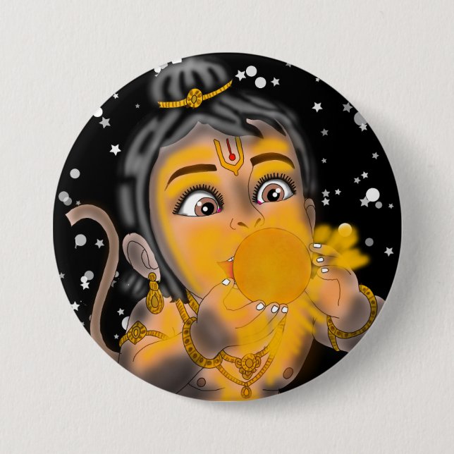 Child Hanuman Button Knapp (Framsida)