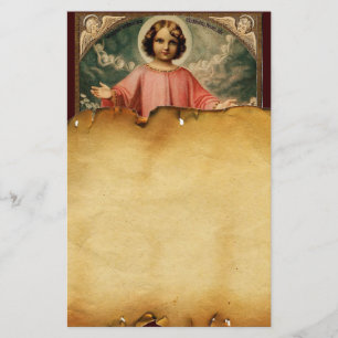 CHILD JESUS MED ÄNGLAR, PARCHMENT BREVPAPPER