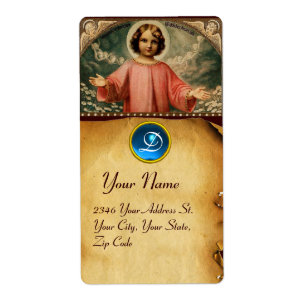 CHILD JESUS MED ÄNGLAR, PARCHMENT FRAKTSEDEL