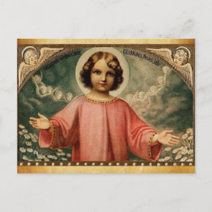 CHILD JESUS MED ÄNGLAR, PARCHMENT VYKORT