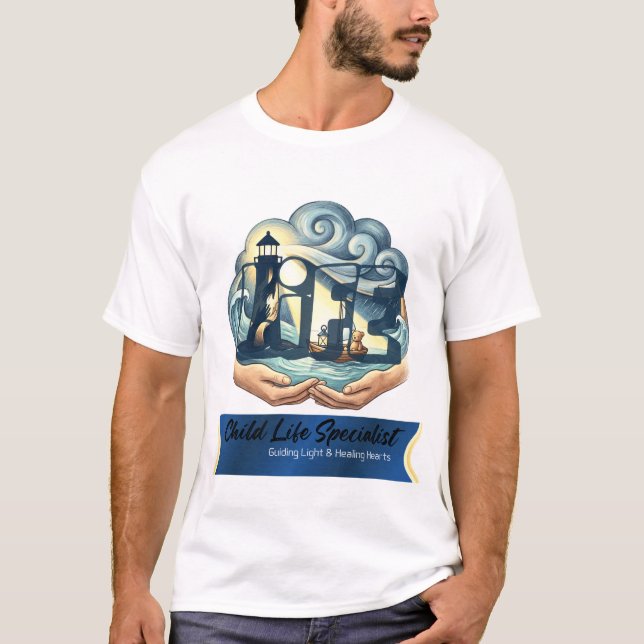 Child Life Specialist Guiding Light Healing Hearts T Shirt (Framsida)