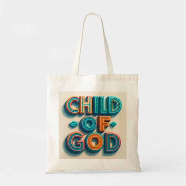 "Child of God Jumbo Tote Bag - Ai design Tygkasse (Framsidan)