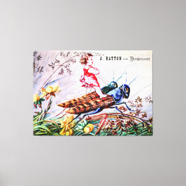 Child Riding Grashoppers Canvastryck