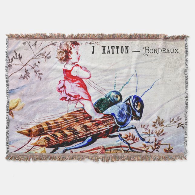 Child Riding Grashoppers Filt (Framsidan)