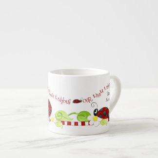 Child Storleka Tekopp för Tea Party, Ladybug-blomm Espressomugg