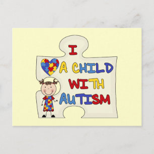 Child WIth Autism Brunette Girl 2 Vykort