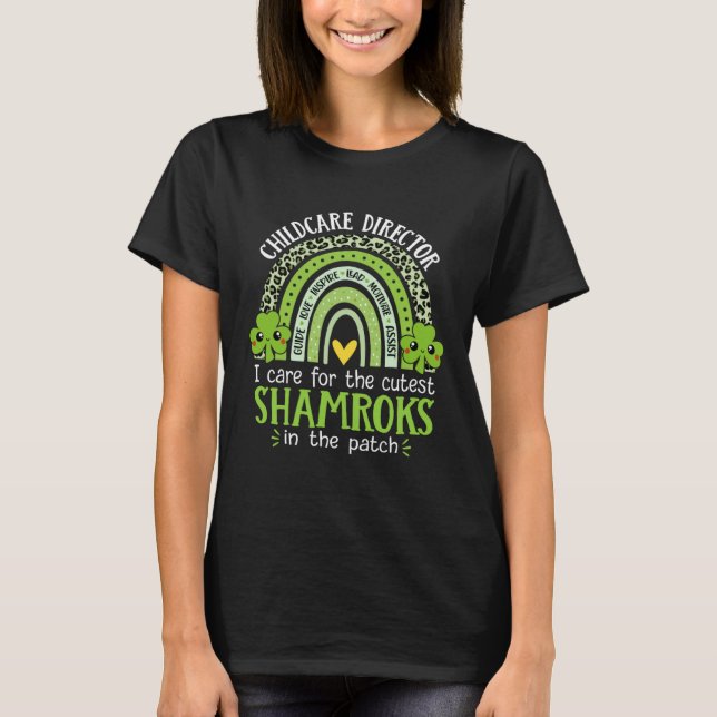 Childcare Director Cutest Shamrocks Daycare St Pat T Shirt (Framsida)