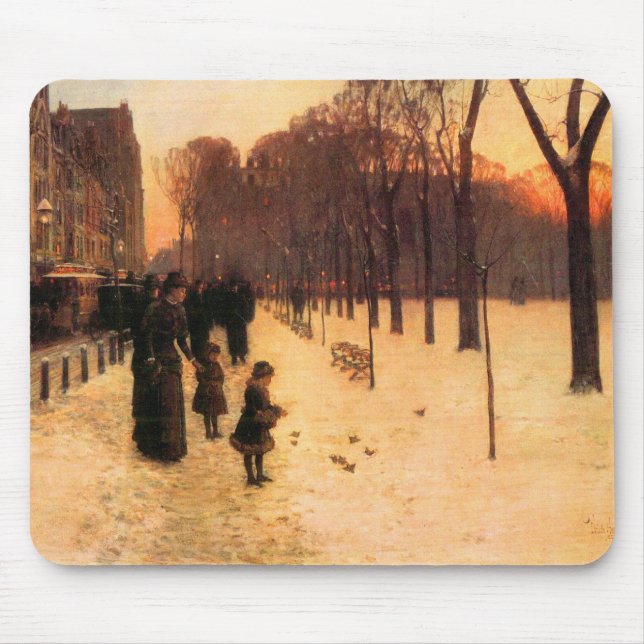 Childe Hassam - Boston i daglig skymning Musmatta (Framsidan)