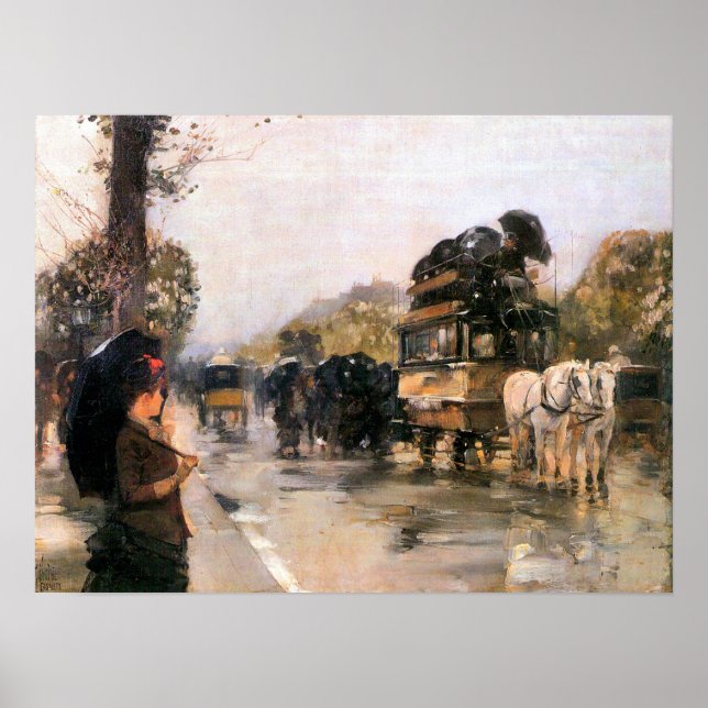 Childe Hassam - Champs Elysee Paris Poster (Framsidan)