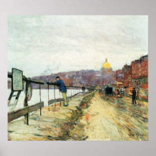 Childe Hassam - Charles River und Beacon Backe Poster