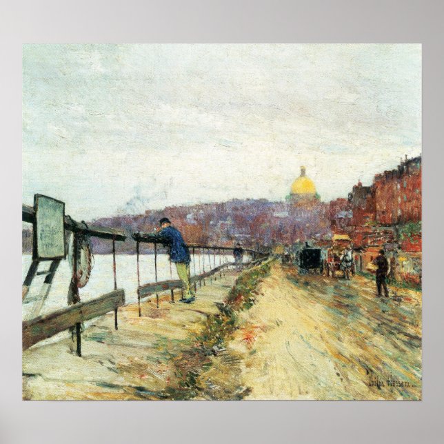 Childe Hassam - Charles River und Beacon Backe Poster (Framsidan)