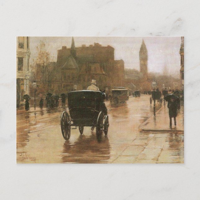 Childe Hassam - Columbus Avenue Vykort (Framsida)
