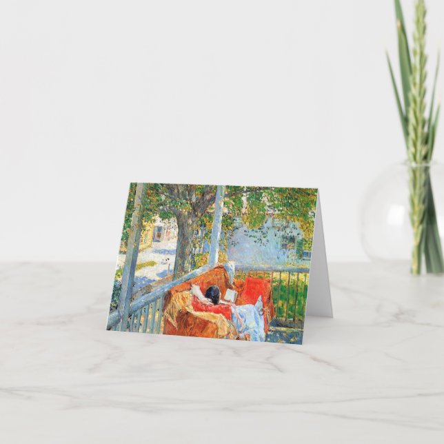 Childe Hassam - Couch och Veranda vid Cos Cob Kort (Framsida)