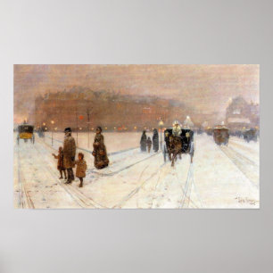 Childe Hassam - En stadsaga Poster