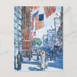 Childe Hassam - Flaggor Femte Avenue Vykort