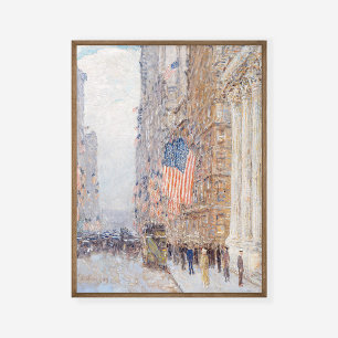 Childe Hassam Flaggor om Waldorf Painting Art Poster