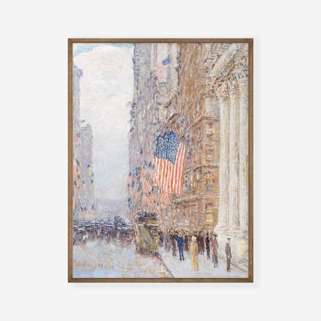 Childe Hassam Flaggor om Waldorf Painting Art Poster (Skapare uppladdad)
