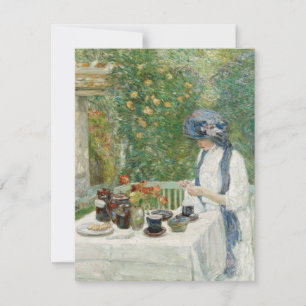 Childe Hassam - Fransk Tea Garden Tack Kort