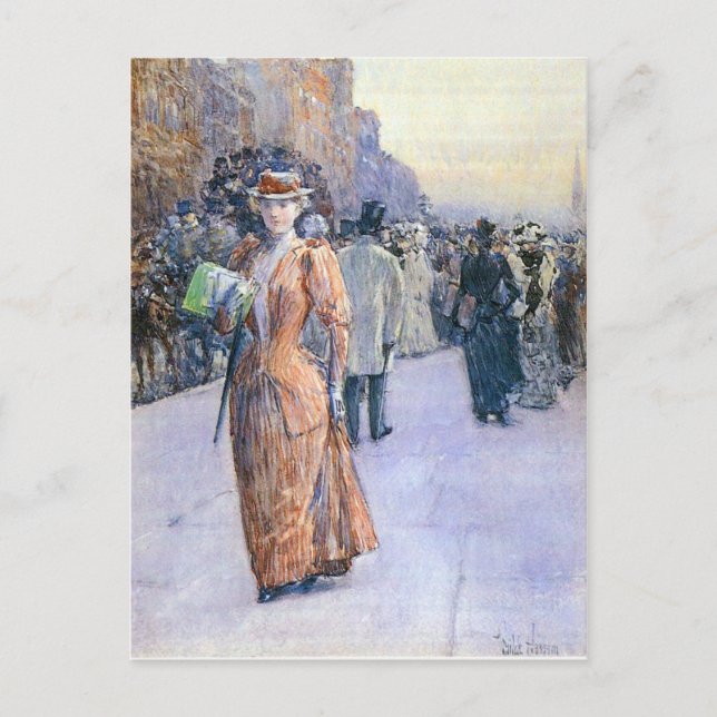 Childe Hassam - Gatcenen i New York Vykort (Framsida)
