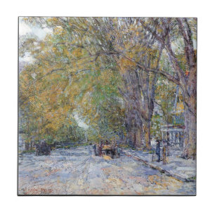 Childe Hassam - huvudsaklig gata östliga Hampton Kakelplatta