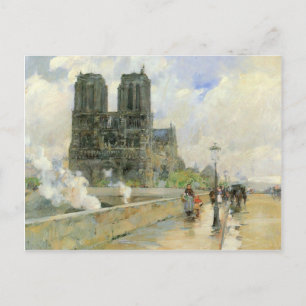 Childe Hassam - katedral av Notre Dame 1888 Vykort