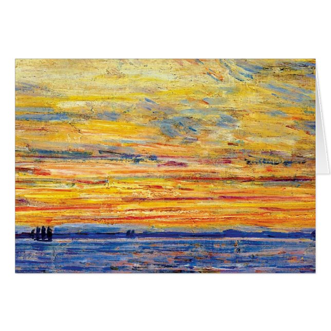 Childe Hassam - Kväll Hälsningskort (Framsidan Horizontal)