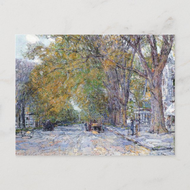 Childe Hassam - Main Street Öster Hampton Vykort (Framsida)