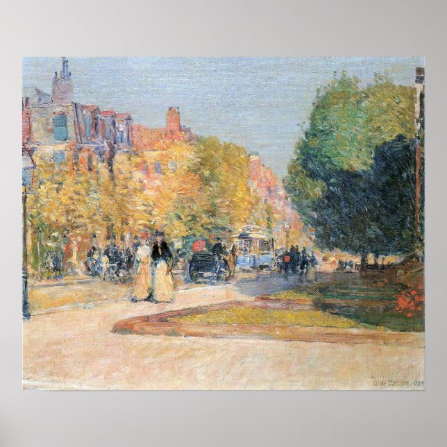 Childe Hassam - Malborough Street, Boston Poster (Framsidan)