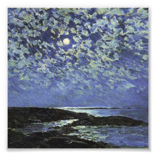 Childe Hassam - Moonlight, Isle of Shoals Fototryck (Framsidan)