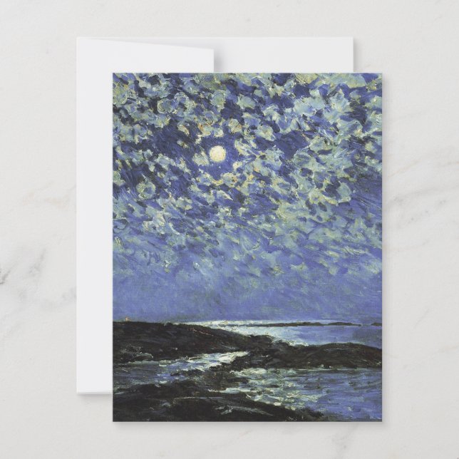 Childe Hassam - Moonlight, Isle of Shoals Tack Kort (Framsida)