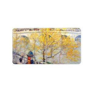 Childe Hassam - Pont royal Paris Adressetikett
