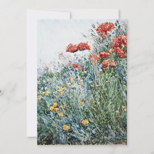 Childe Hassam - Poppies, Appledore Inbjudningar (Framsida)