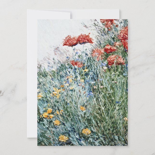 Childe Hassam - Poppies, Appledore Tack Kort (Framsida)