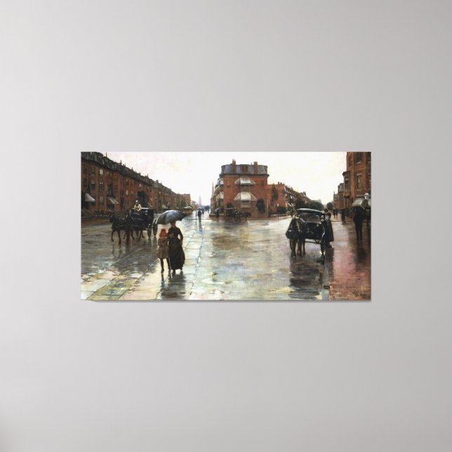 Childe Hassam Rainy Day, Boston Canvastryck (Framsida)