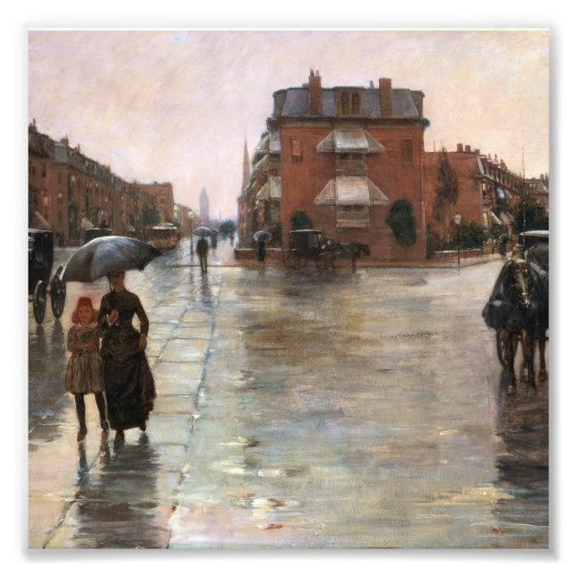 Childe Hassam - Rainy Day, Boston Fototryck (Framsidan)