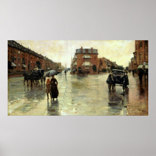 Childe Hassam - regnig dag, Boston Poster