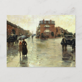 Childe Hassam - regnig dag, Boston Vykort