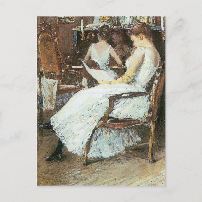 Childe Hassam - Satu Hassam och hennes syster Vykort (Framsida)