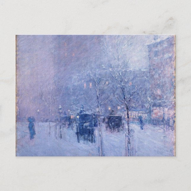 Childe Hassam - Sent eftermiddag, New York, Winter Helg Vykort (Framsida)