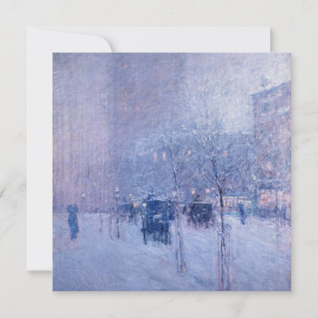Childe Hassam - Sent eftermiddag, New York, Winter Julkort (Framsida)