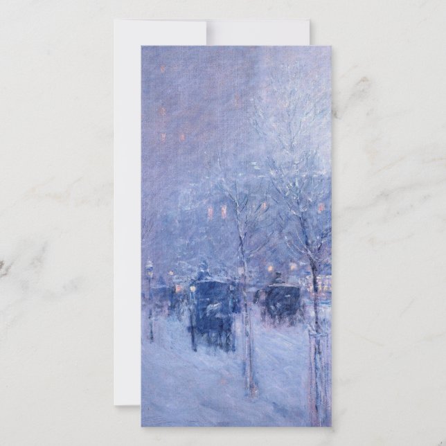 Childe Hassam - Sent eftermiddag, New York, Winter Julkort (Framsida)